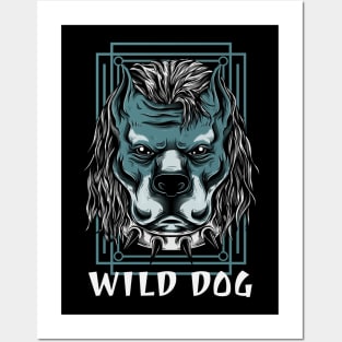 Wild Dog / Pit Bull Cartoon Design / For Pit Bull Lovers / Urban Streetwear Pit Bull Design / Gift For Dog Person Posters and Art